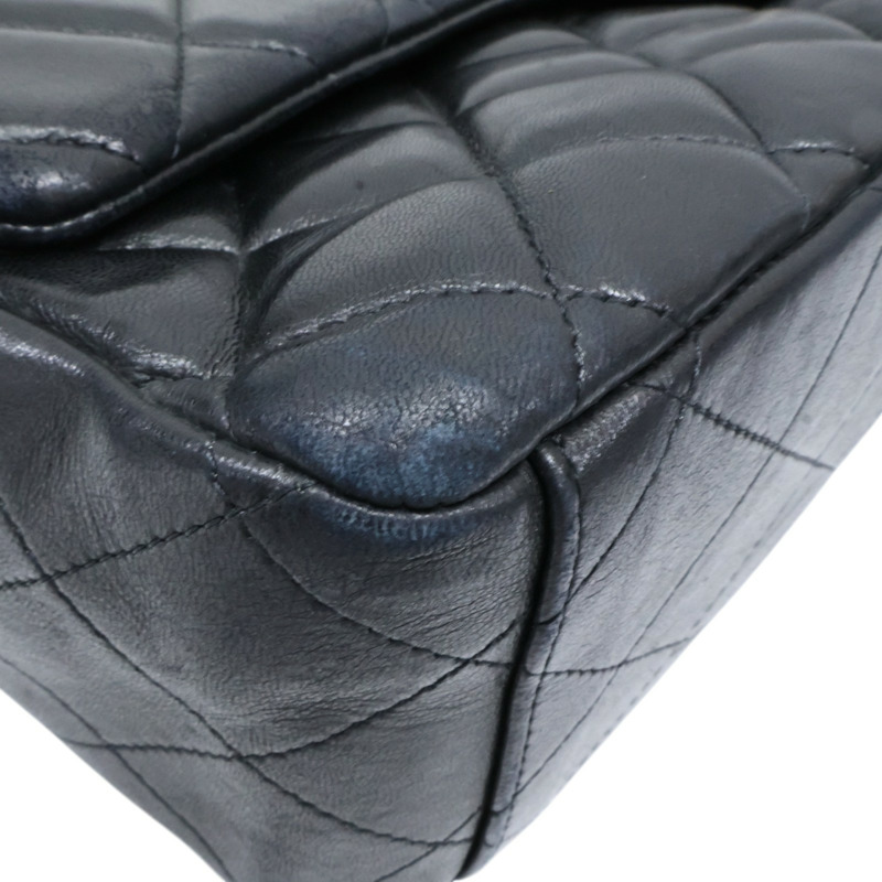 黑色 菱格紋 羊皮 MAXI JUMBO COCO 33 肩背包 銀扣【CHANEL 香奈兒】 A47600-10