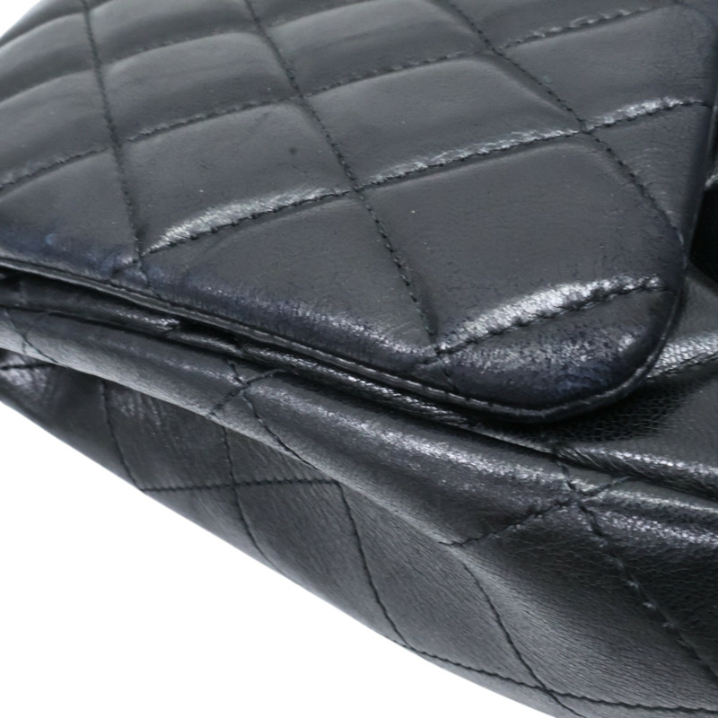 黑色 菱格紋 羊皮 MAXI JUMBO COCO 33 肩背包 銀扣【CHANEL 香奈兒】 A47600-13