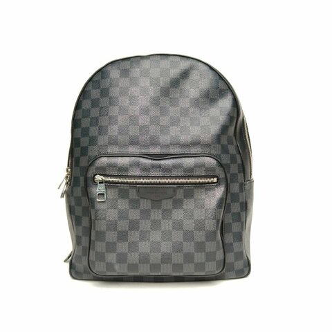 LOUIS VUITTON Josh雙肩包黑棋格PVC/帆布2019帆布肩背包
