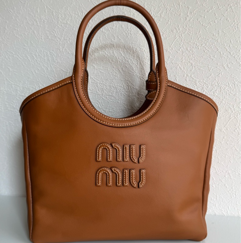Miu Miu棕皮革IVY手提兩用包 超夯❤️‍🔥❤️‍🔥-0