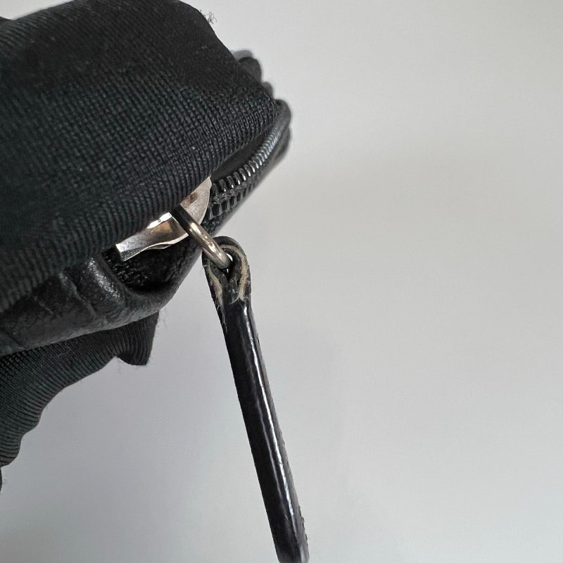 CHANEL 山茶花ㄇ拉長夾 羊皮黑 保卡款14開-10