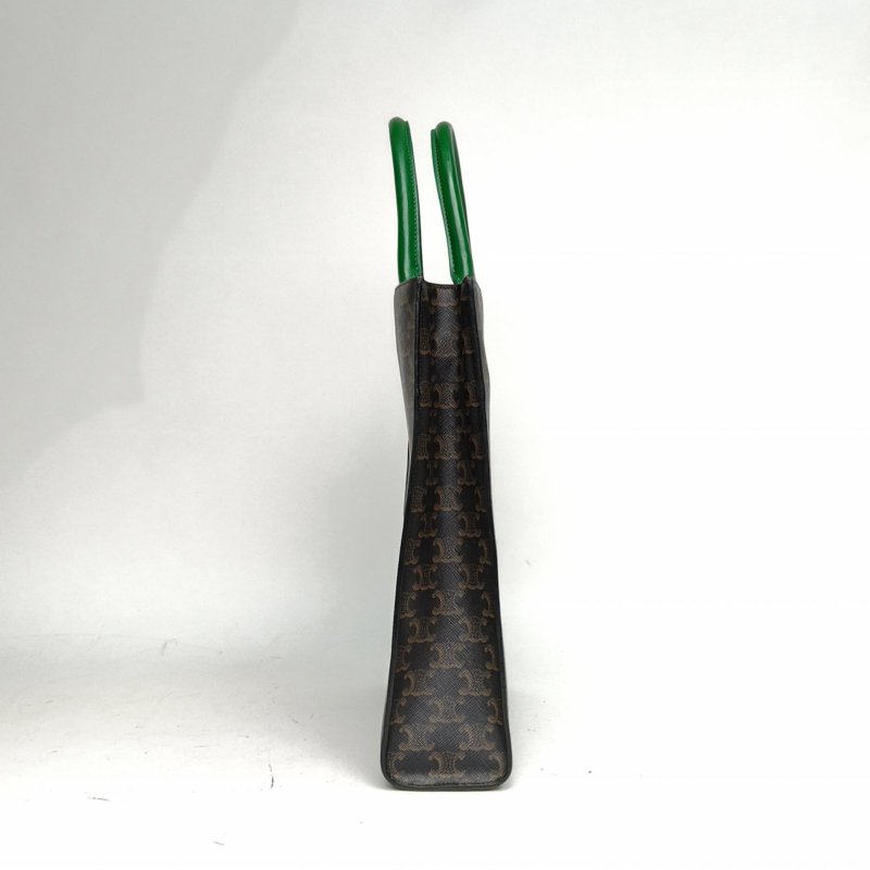 CELINE Cabas豎款手袋小號凱旋門印花褐色人造革肩背包-1