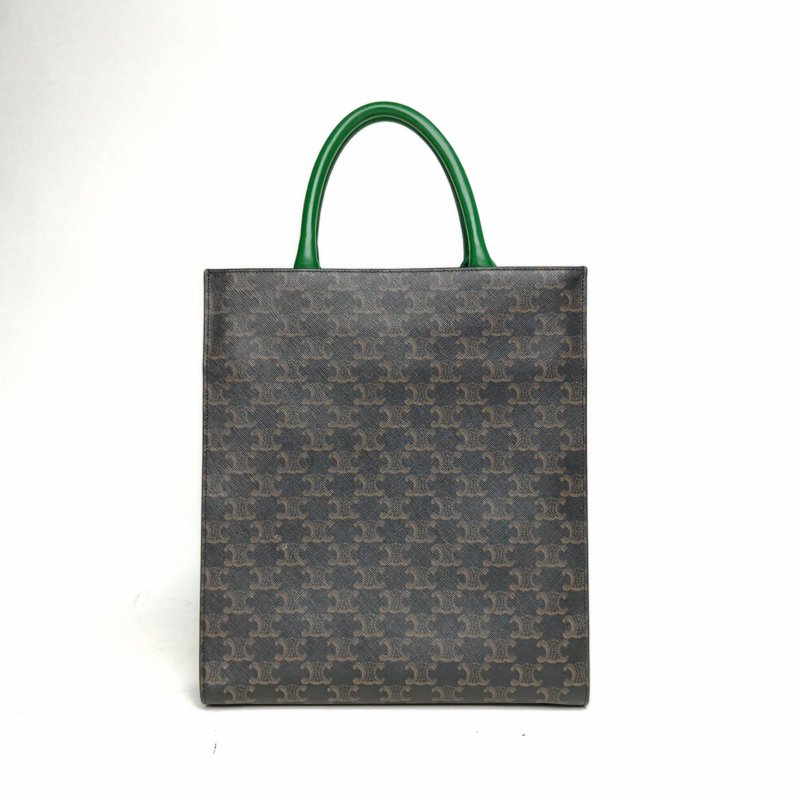 CELINE Cabas豎款手袋小號凱旋門印花褐色人造革肩背包-2