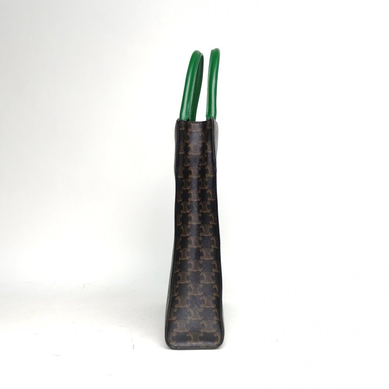 CELINE Cabas豎款手袋小號凱旋門印花褐色人造革肩背包-3