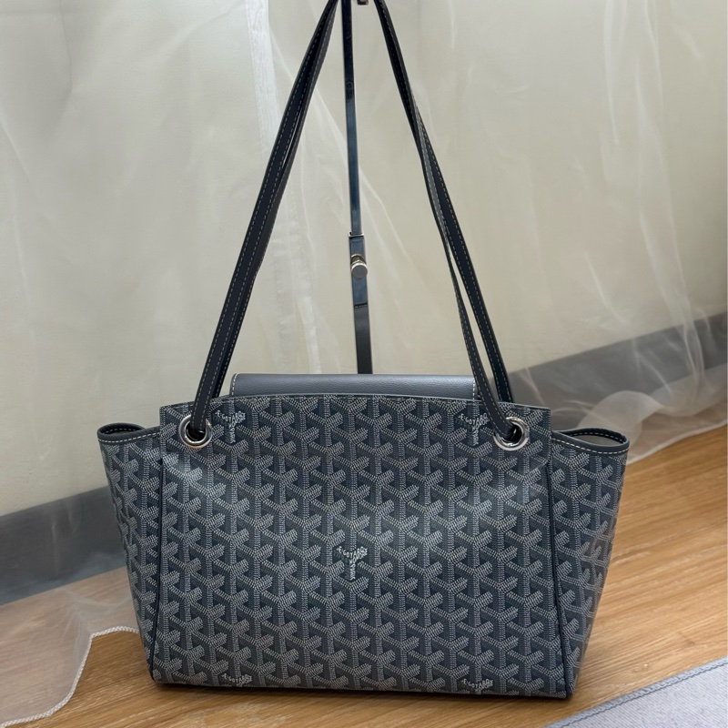 （2026/4月國外購證🈵全配) 全新閒置Goyard 灰色rouette tote 單肩手提包-1