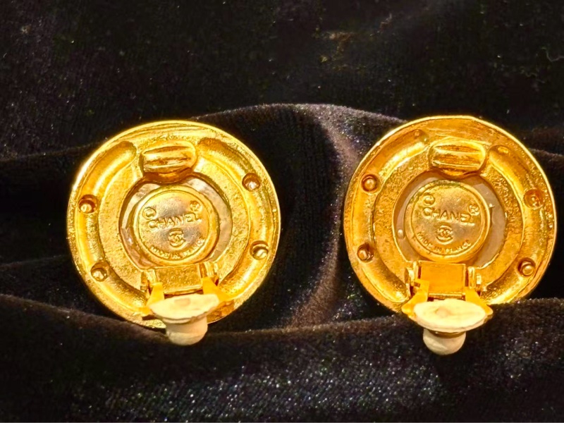 Chanel 香奈兒中古 Vintage 雙C珍珠耳夾-2