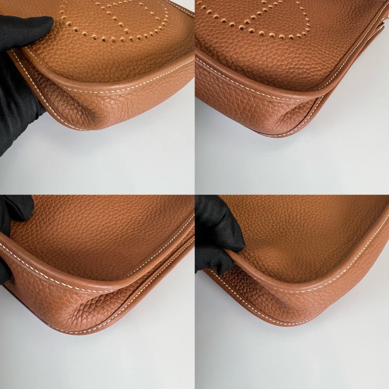 HERMES Z刻 TC皮 金棕EVELYNE TPM 肩背包-8