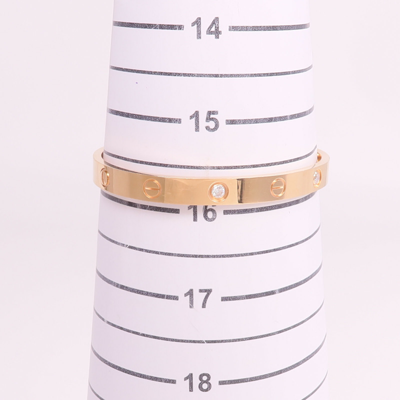 CARTIER 18K玫瑰金Love Bracelet 4 Diamonds鑽石手鐲-8