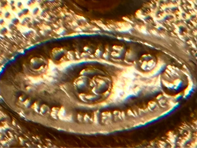 Chanel Vintage 香奈兒雙C耳夾 黑金配色-4