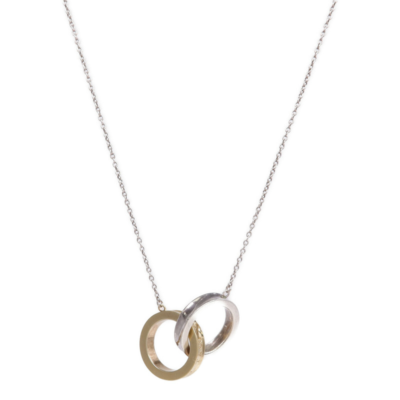TIFFANY＆CO 18K黃金/925純銀1837 Interlocking Circles Necklace項鍊-1