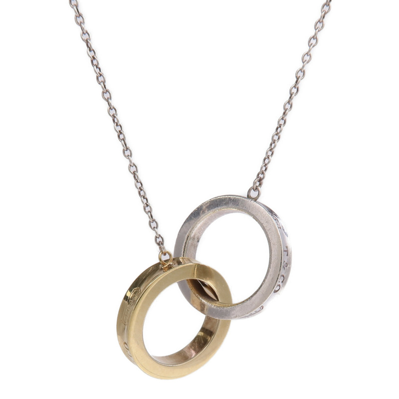 TIFFANY＆CO 18K黃金/925純銀1837 Interlocking Circles Necklace項鍊-2