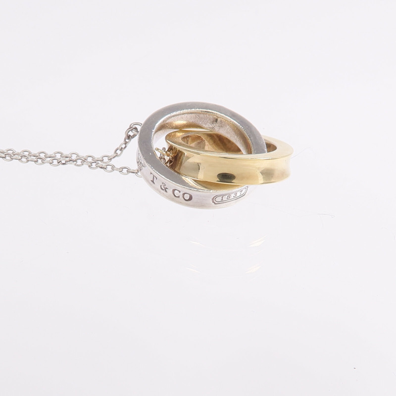 TIFFANY＆CO 18K黃金/925純銀1837 Interlocking Circles Necklace項鍊-6