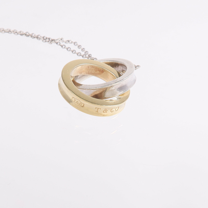 TIFFANY＆CO 18K黃金/925純銀1837 Interlocking Circles Necklace項鍊-7