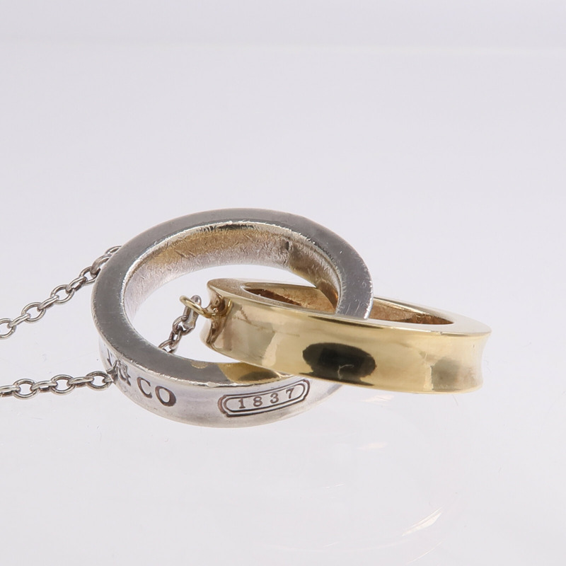 TIFFANY＆CO 18K黃金/925純銀1837 Interlocking Circles Necklace項鍊-8
