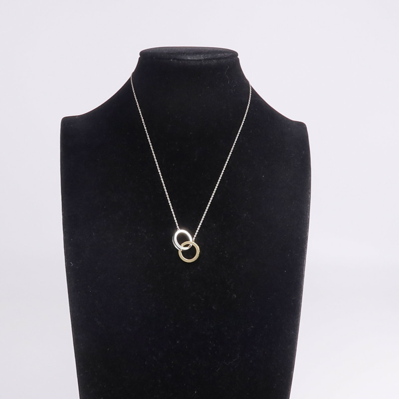 TIFFANY＆CO 18K黃金/925純銀1837 Interlocking Circles Necklace項鍊-10