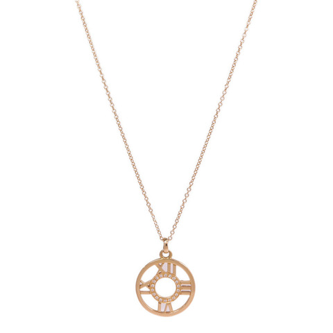 TIFFANY＆CO 18K玫瑰金Atlas Diamond Necklace鑽石項鍊