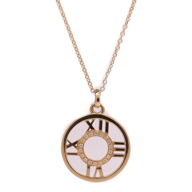 TIFFANY＆CO 18K玫瑰金Atlas Diamond Necklace鑽石項鍊-2