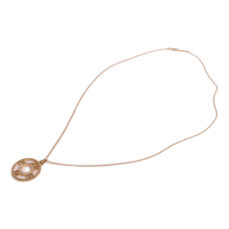 TIFFANY＆CO 18K玫瑰金Atlas Diamond Necklace鑽石項鍊-3