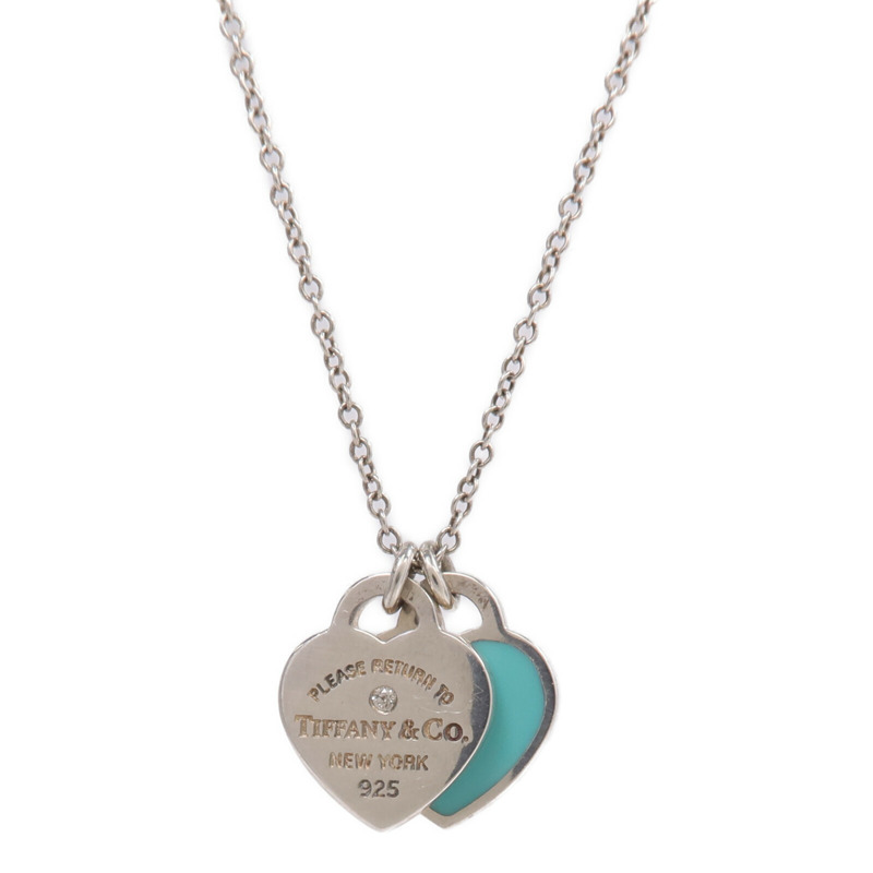 TIFFANY＆CO 925純銀Return To Tiffany Diamond Necklace鑽石項鍊-3