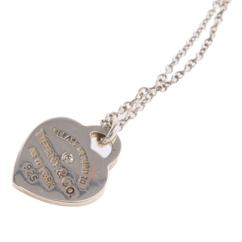 TIFFANY＆CO 925純銀Return To Tiffany Diamond Necklace鑽石項鍊-9
