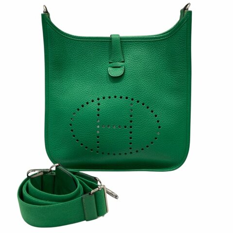 HERMES 愛馬仕 EVELYNE III 29 綠色 銀釦