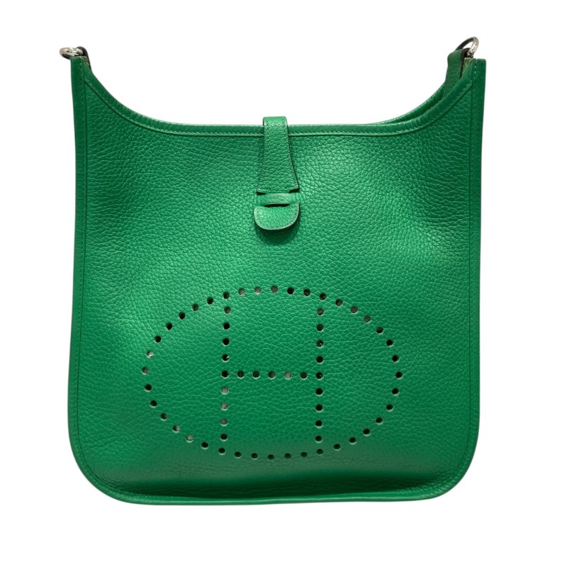 HERMES 愛馬仕 EVELYNE III 29 綠色 銀釦-1
