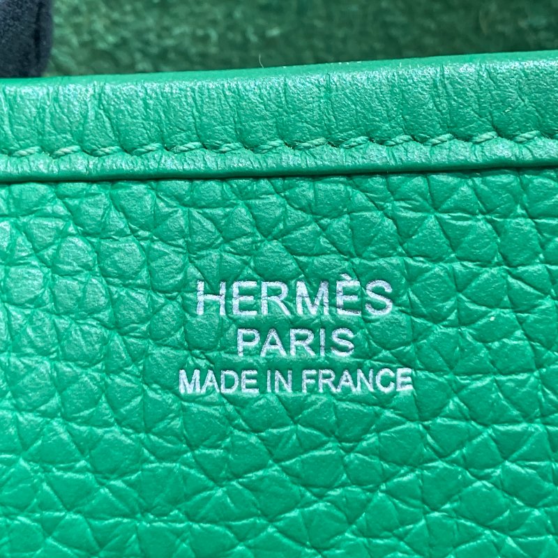 HERMES 愛馬仕 EVELYNE III 29 綠色 銀釦-10