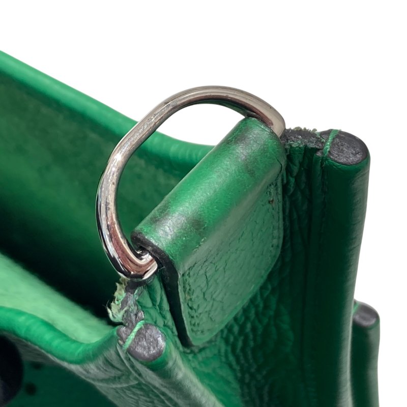 HERMES 愛馬仕 EVELYNE III 29 綠色 銀釦-12