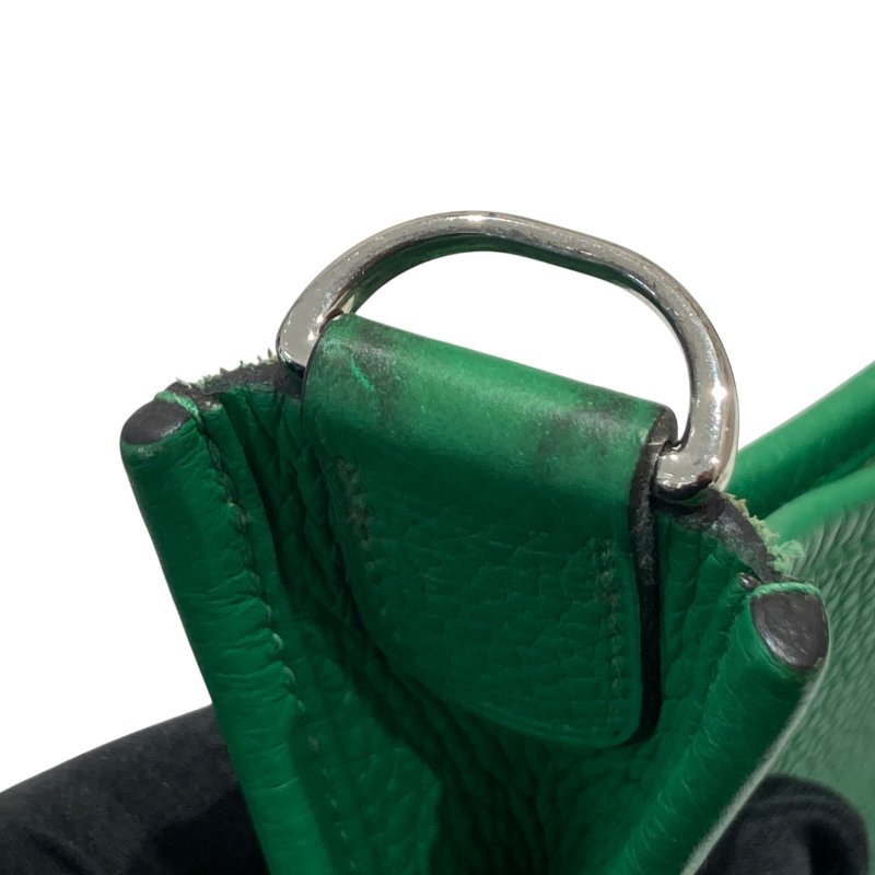 HERMES 愛馬仕 EVELYNE III 29 綠色 銀釦-13