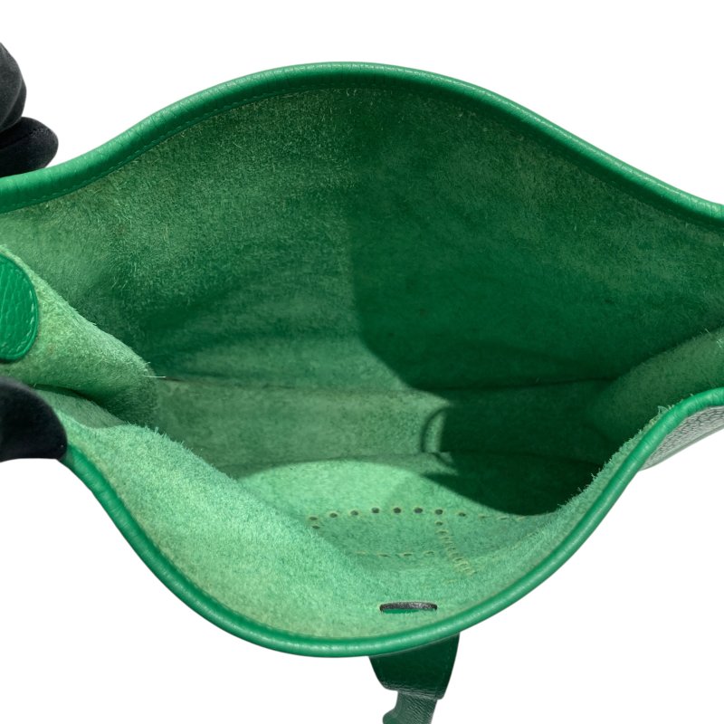 HERMES 愛馬仕 EVELYNE III 29 綠色 銀釦-14