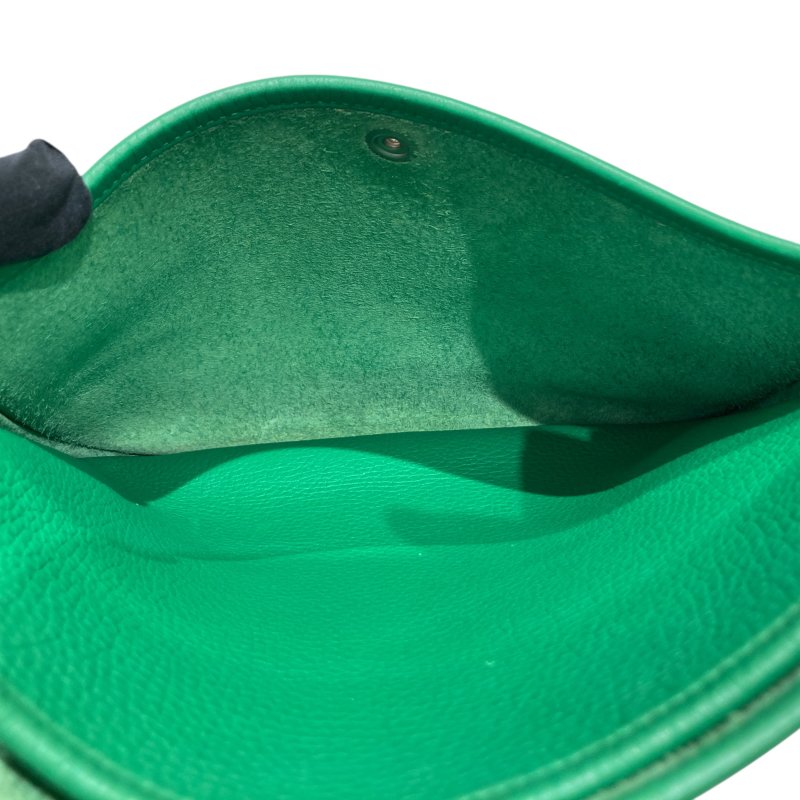 HERMES 愛馬仕 EVELYNE III 29 綠色 銀釦-15