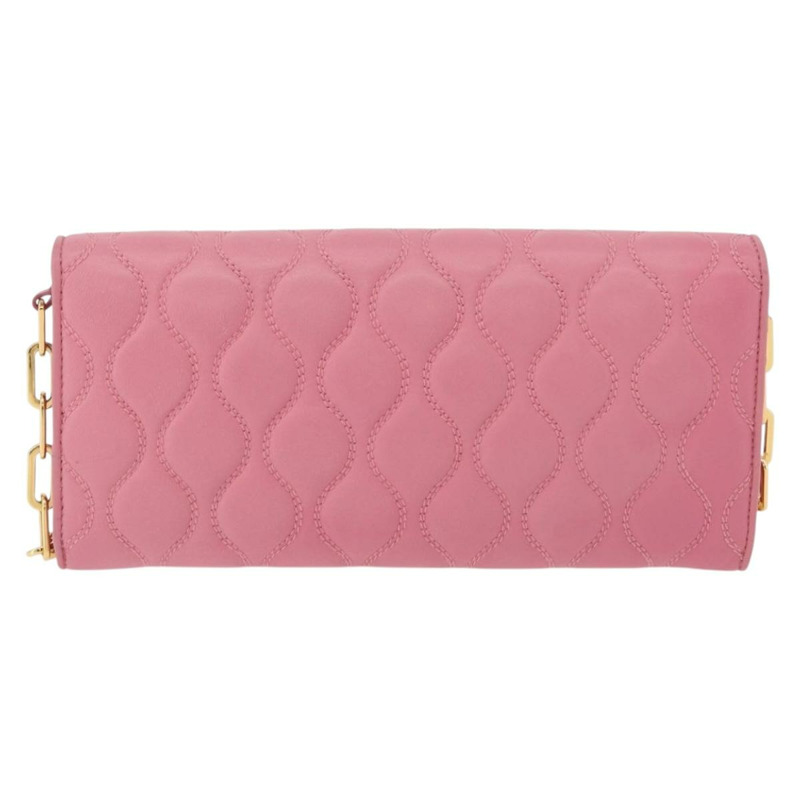 【日本直送】Miu Miu 鏈條肩包 皮革 粉紅色 金邊 正品 YKZ1230A-1