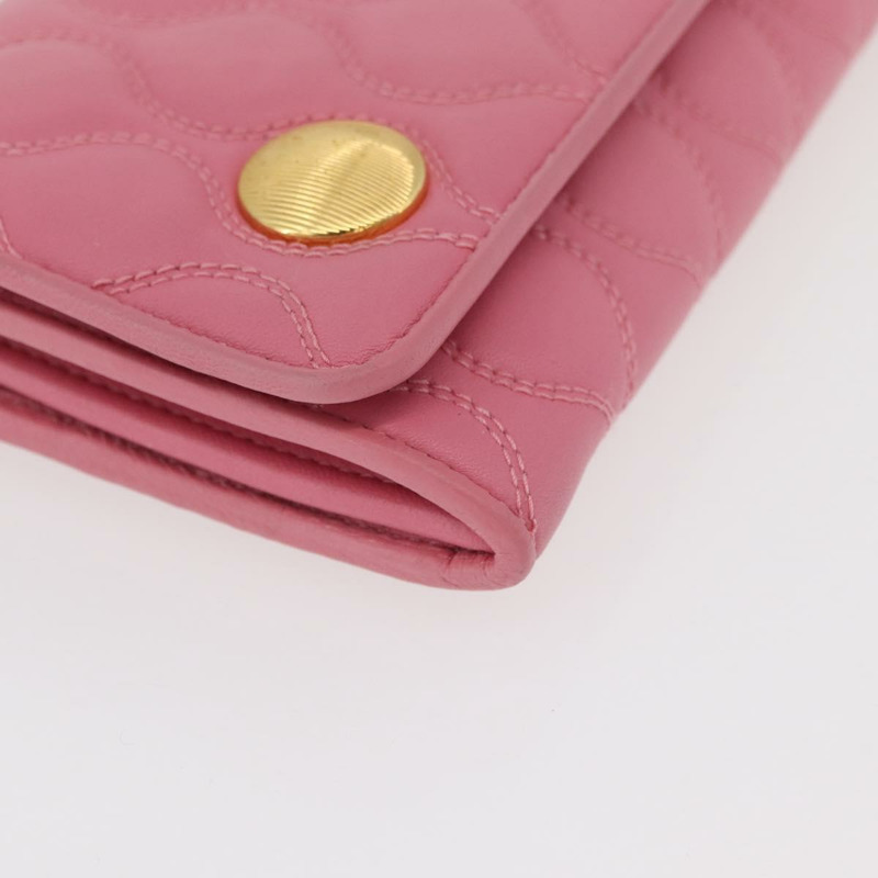 【日本直送】Miu Miu 鏈條肩包 皮革 粉紅色 金邊 正品 YKZ1230A-7