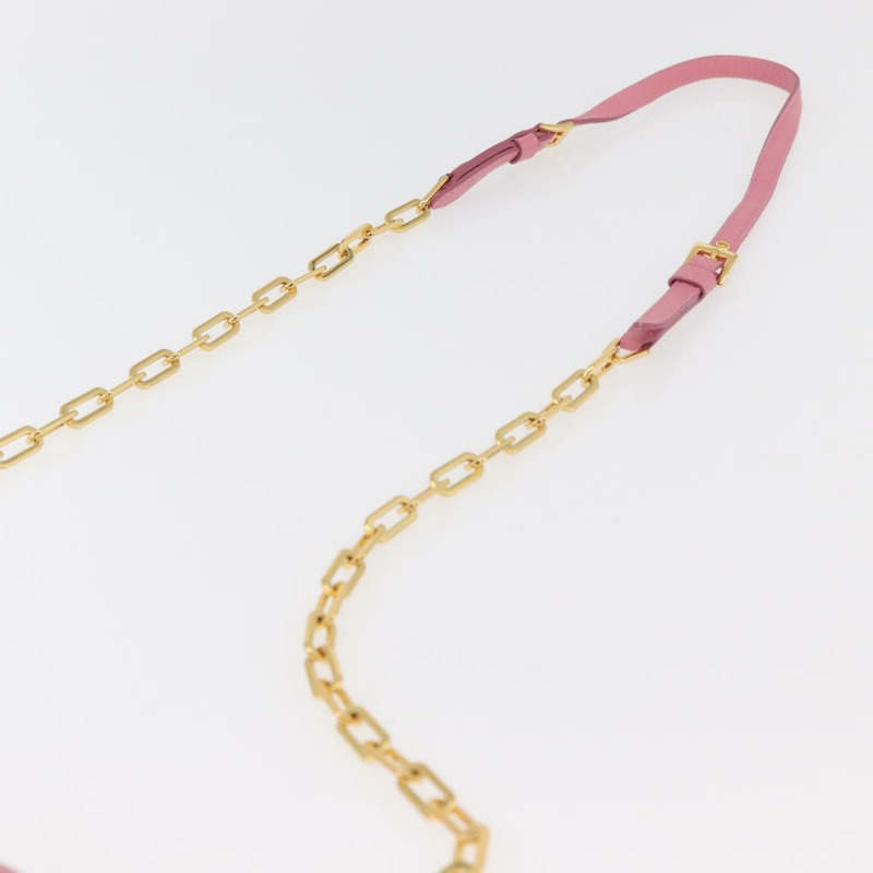 【日本直送】Miu Miu 鏈條肩包 皮革 粉紅色 金邊 正品 YKZ1230A-13