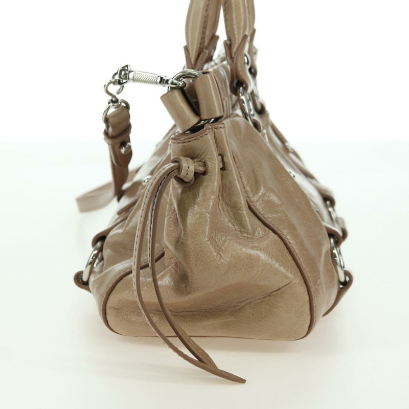 【日本直送】Miu Miu 手提包 皮革 兩用 米色 銀色 正品 yk20294SAV-2