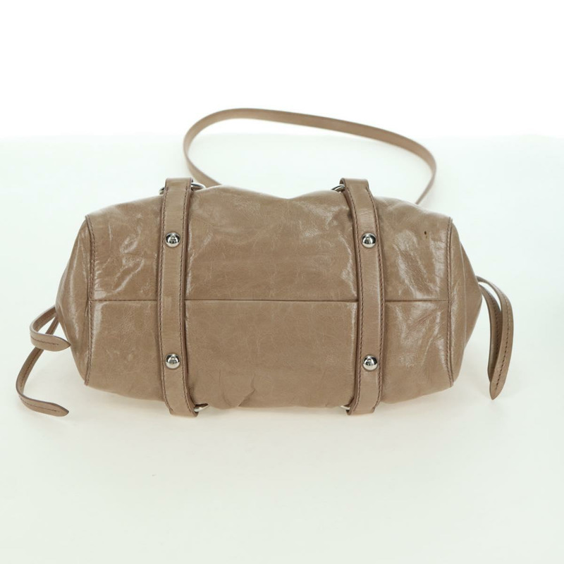 【日本直送】Miu Miu 手提包 皮革 兩用 米色 銀色 正品 yk20294SAV-4