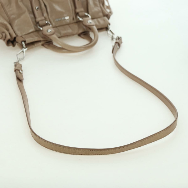 【日本直送】Miu Miu 手提包 皮革 兩用 米色 銀色 正品 yk20294SAV-8