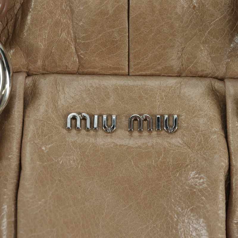 【日本直送】Miu Miu 手提包 皮革 兩用 米色 銀色 正品 yk20294SAV-18