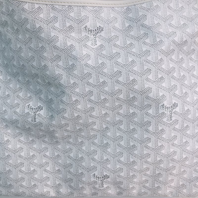 MS0687 Goyard 高雅德 戈雅 藝術家 腋下包 帆布 白色 銀扣 Boheme Hobo Bag Canvas White x PHW-9