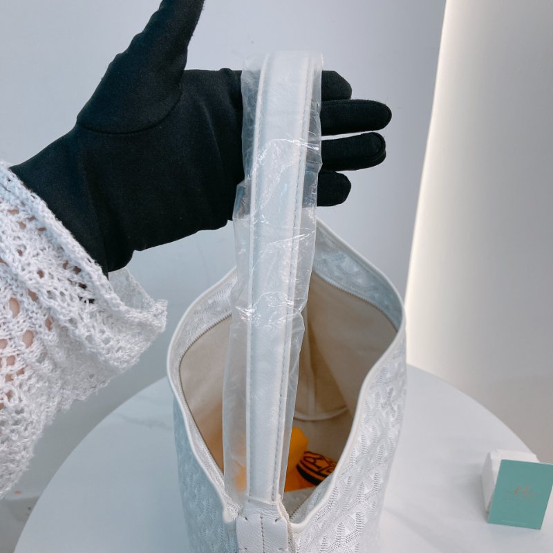 MS0687 Goyard 高雅德 戈雅 藝術家 腋下包 帆布 白色 銀扣 Boheme Hobo Bag Canvas White x PHW-11