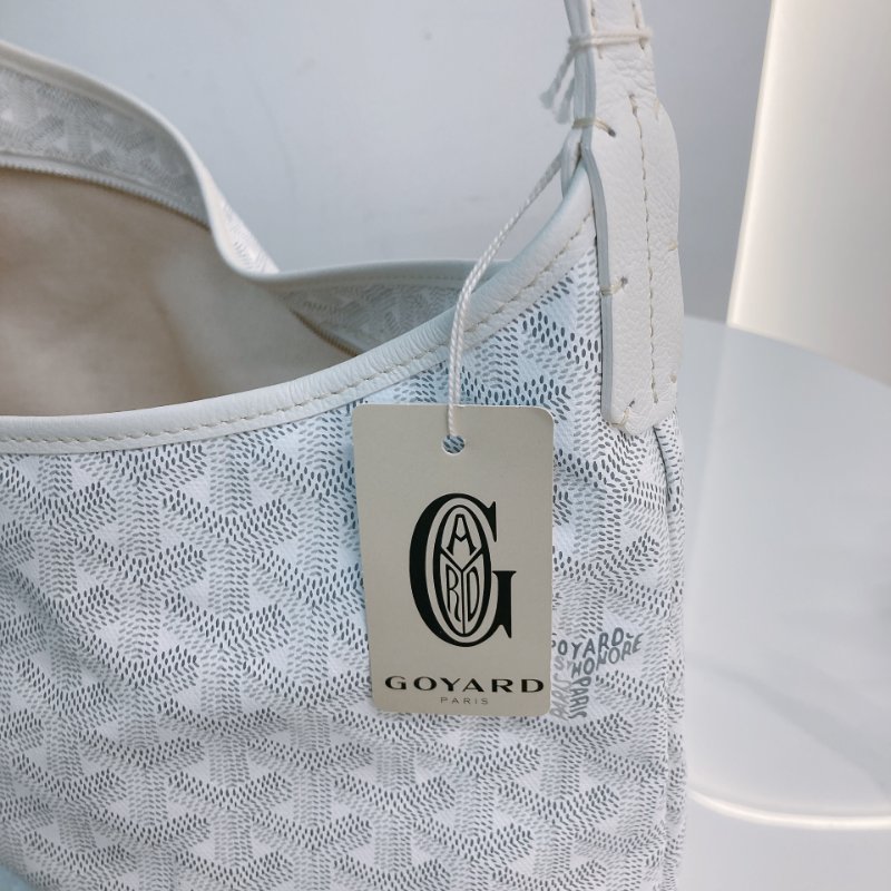 MS0687 Goyard 高雅德 戈雅 藝術家 腋下包 帆布 白色 銀扣 Boheme Hobo Bag Canvas White x PHW-12