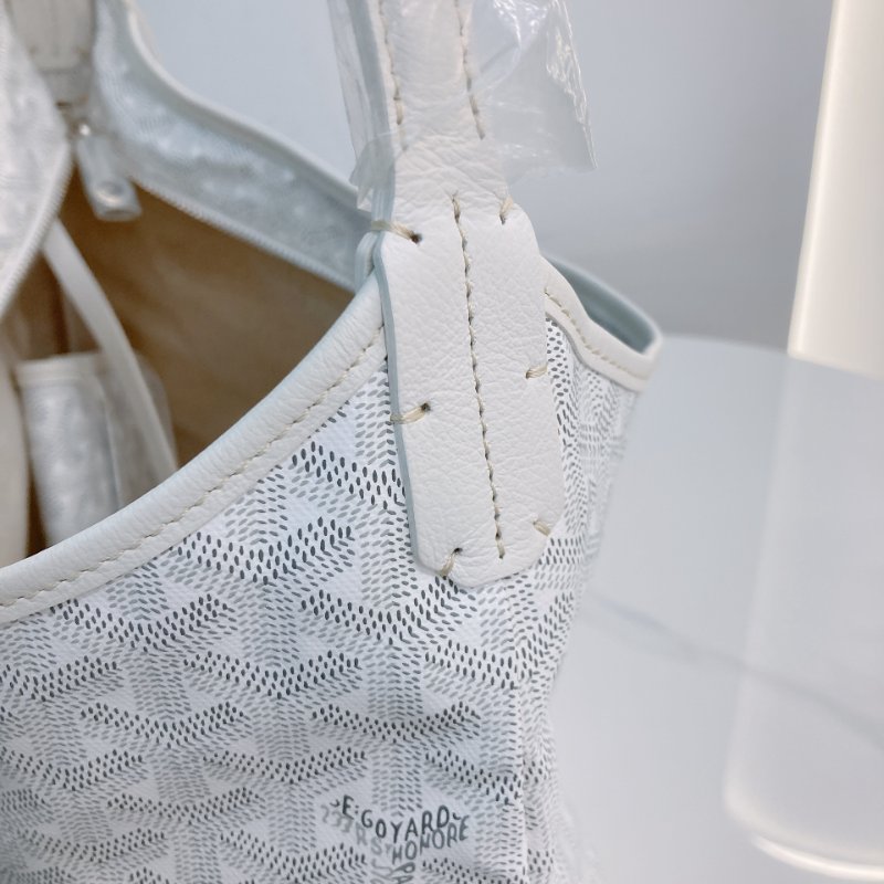 MS0687 Goyard 高雅德 戈雅 藝術家 腋下包 帆布 白色 銀扣 Boheme Hobo Bag Canvas White x PHW-13