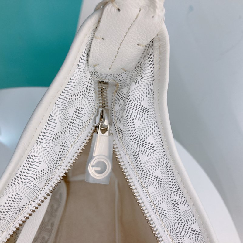 MS0687 Goyard 高雅德 戈雅 藝術家 腋下包 帆布 白色 銀扣 Boheme Hobo Bag Canvas White x PHW-14