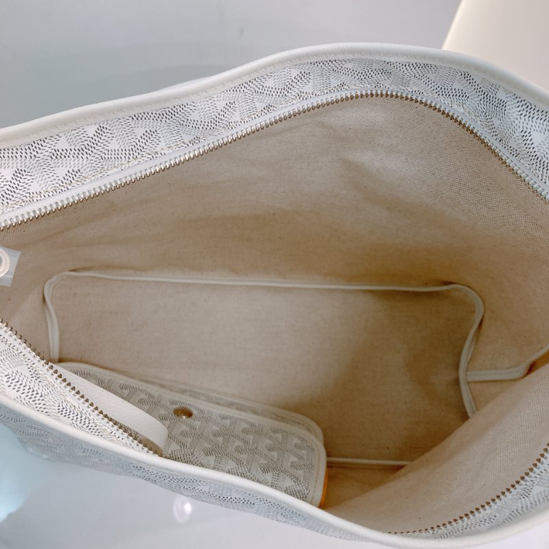 MS0687 Goyard 高雅德 戈雅 藝術家 腋下包 帆布 白色 銀扣 Boheme Hobo Bag Canvas White x PHW-15