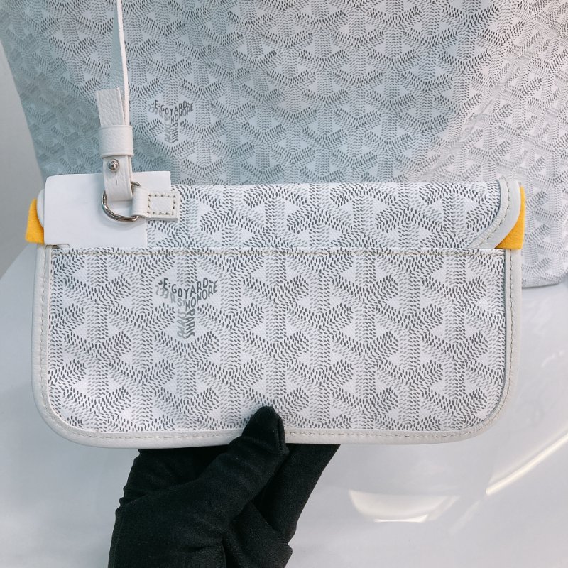 MS0687 Goyard 高雅德 戈雅 藝術家 腋下包 帆布 白色 銀扣 Boheme Hobo Bag Canvas White x PHW-21