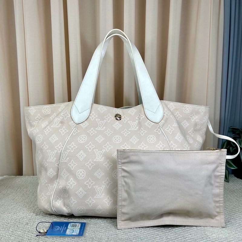 Louis Vuitton • 米白色牛仔丹寧托特包 附子袋-2