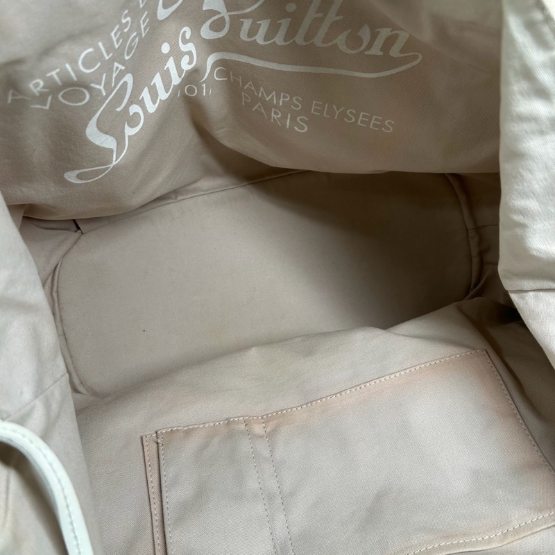 Louis Vuitton • 米白色牛仔丹寧托特包 附子袋-4