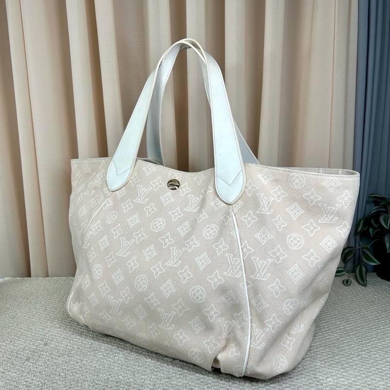 Louis Vuitton • 米白色牛仔丹寧托特包 附子袋-6