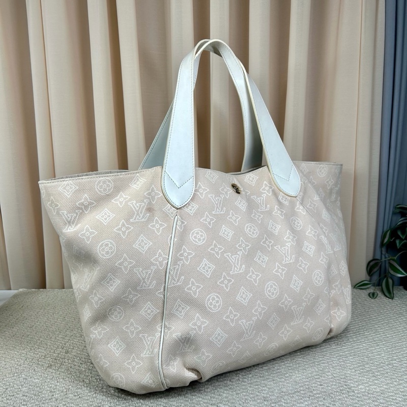 Louis Vuitton • 米白色牛仔丹寧托特包 附子袋-7