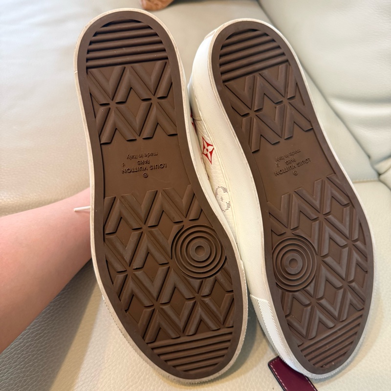 Louis Vuitton LV路易威登 Tattoo 白紅 logo 滿印 老花 高幫休閒板鞋 25cm 40號-15
